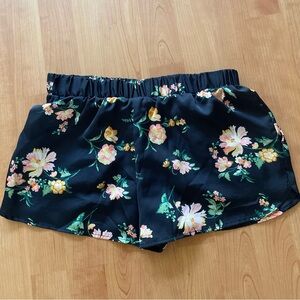 Xhilaration Black Floral High Waist Shorts
